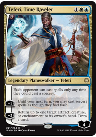 (英)【Foil】時を解す者、テフェリー / Teferi, Time Raveler【WAR】 No.221