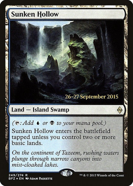 (英)【Foil】窪み渓谷 / Sunken Hollow【BFZ】プレリリースプロモ No.249