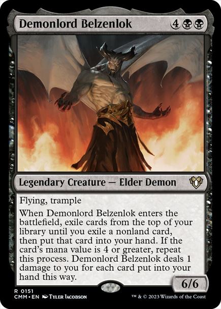 (英)【Foil】悪魔王ベルゼンロック / Demonlord Belzenlok【CMM】 No.0151