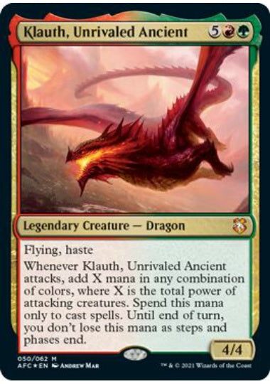 (英)【Foil】無双の古きもの、クラウス / Klauth, Unrivaled Ancient【AFC】 No.050