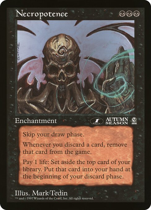 (英)ネクロポーテンス / Necropotence【PRM】 アリーナプロモ 【Oversized Card】 BIG-PRM-031 ※トーナメントで使用することはできません。