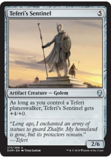 (英)テフェリーの歩哨 / Teferi's Sentinel【DOM】 プレインズウォーカーデッキ収録 No.273