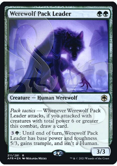 (英)【Foil】群れ率いの人狼 / Werewolf Pack Leader ★アンパサンド・カード★【AFR】 No.211