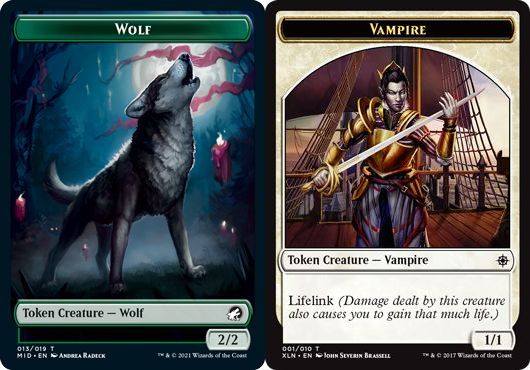 (英)狼トークン / Wolf Token No.MID-013 - 吸血鬼トークン / Vampire Token【SLD-C23-01】 From Cute to Brute No.XLN-001