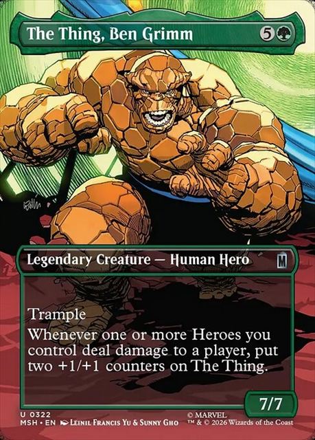 (英)【Foil】ザ・シング、ベン・グリム / The Thing, Ben Grimm ★ボーダーレス★(「シーン・カード」) 【MSH】 No.322