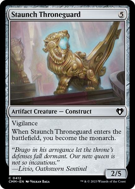 (英)【Foil】堅牢な玉座守り / Staunch Throneguard【CMM】 No.0412