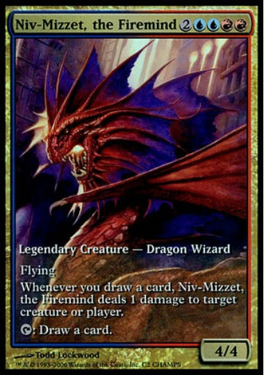 (英)【Foil】火想者ニヴ＝ミゼット / Niv-Mizzet, the Firemind【PRM】テキストボックスレス CHAMPSプロモ No.007