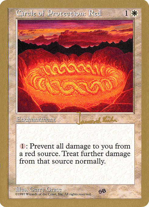 (英)赤の防御円 / Circle of Protection: Red【WC97】 World Championship Decks 1997 Janosch Kuhn サイドボード 金枠 No.003