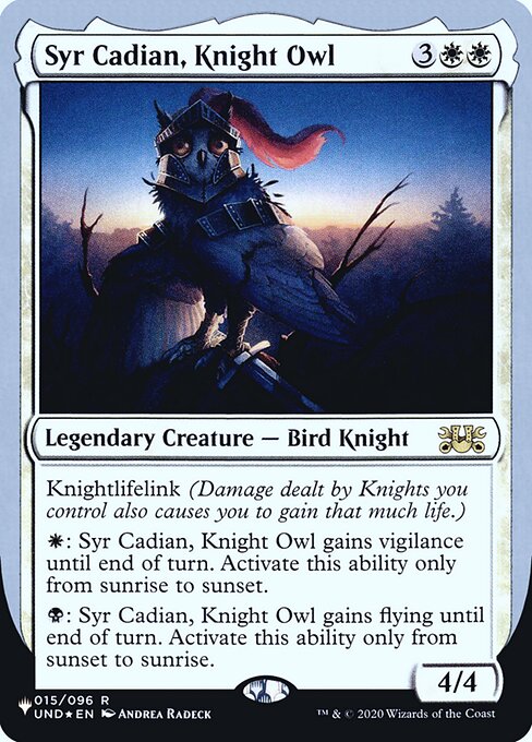 (英)【Foil】Syr Cadian, Knight Owl【UNF-LST】 No.009