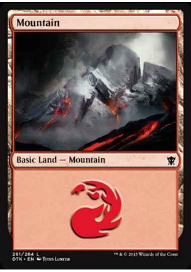 (英)【Foil】山 / Mountain【DTK】 No.261