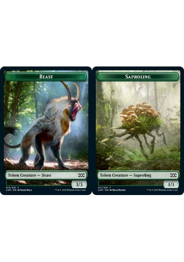 (英)【Foil】ビーストトークン / Beast TokenNo.013 - 苗木トークン / Saproling Token【2XM-TOKEN】 No.017