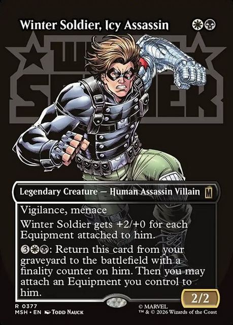 (英)冷徹な暗殺者、ウィンター・ソルジャー / Winter Soldier, Icy Assassin ★ボーダーレス★(「ロゴ・カード」) 【MSH】 No.377