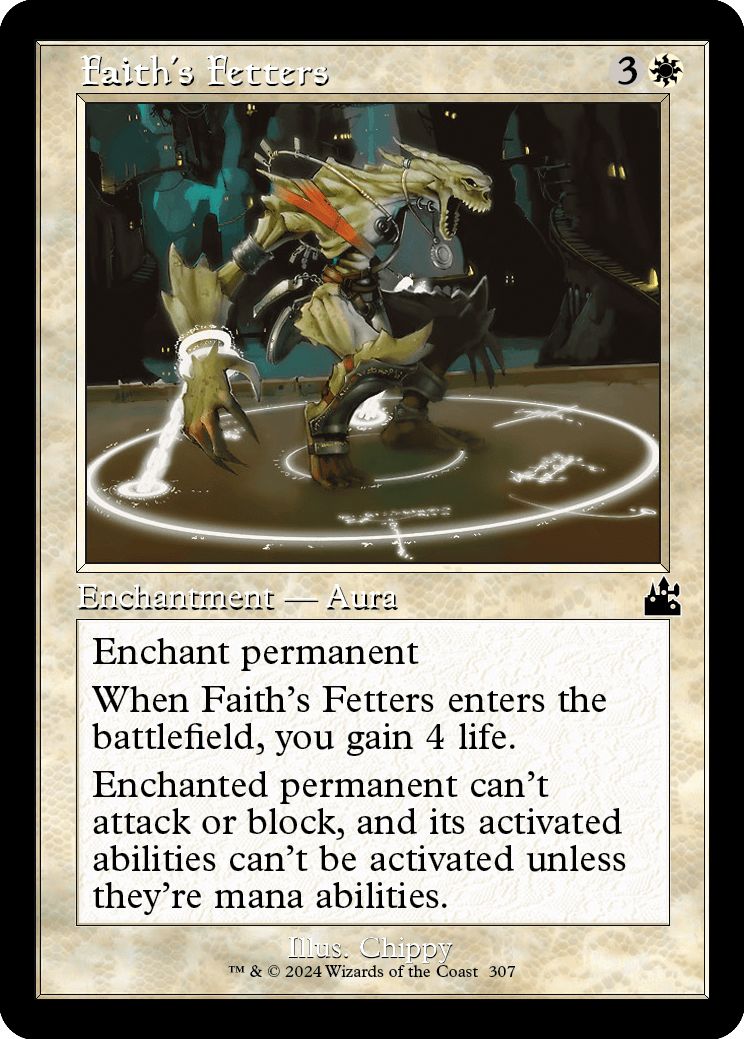 (英)信仰の足枷 / Faith's Fetters ★ショーケース枠★(旧枠加工カード) 【RVR】 No.307