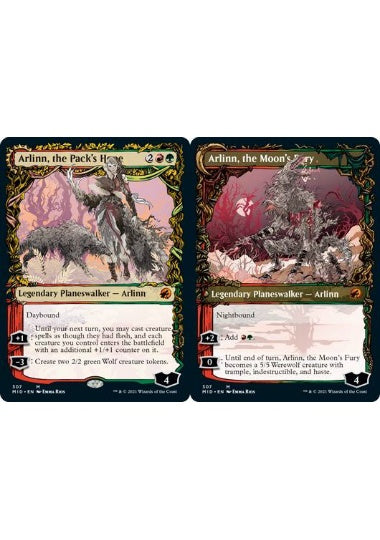 (英)【Foil】群れの希望、アーリン / Arlinn, the Pack's Hope - 月の憤怒、アーリン / Arlinn, the Moon's Fury ★ショーケース枠★(秋分カード) 【MID】 No.307