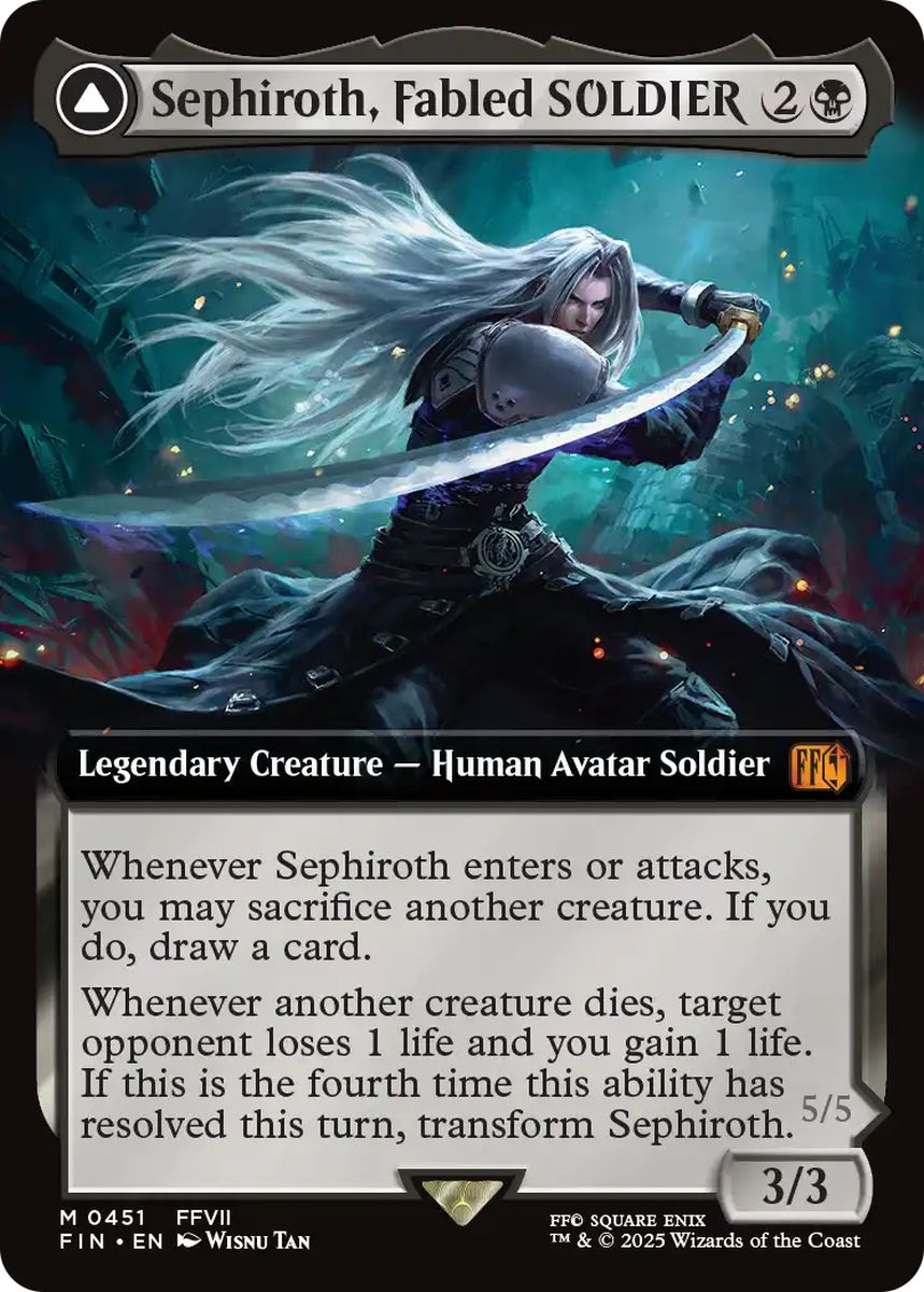 (英)威名のソルジャー、セフィロス / Sephiroth, Fabled SOLDIER - 片翼の天使、セフィロス / Sephiroth, One-Winged Angel ★拡張枠★ 【FIN】 No.451