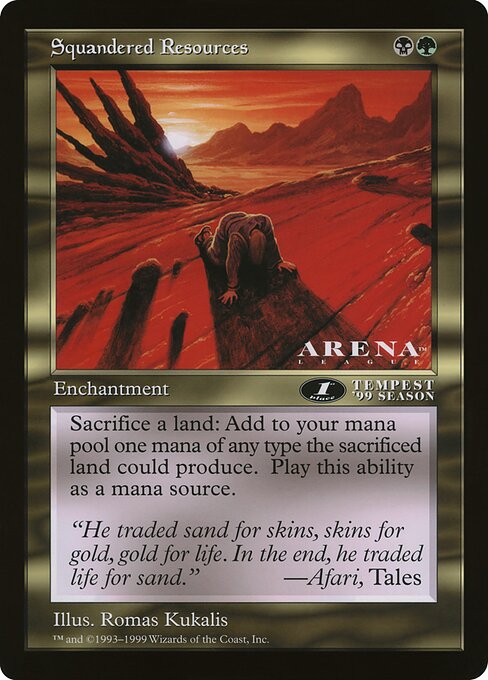 (英)資源の浪費 / Squandered Resources【PRM】 アリーナプロモ 【Oversized Card】 BIG-PRM-079 ※トーナメントで使用することはできません。