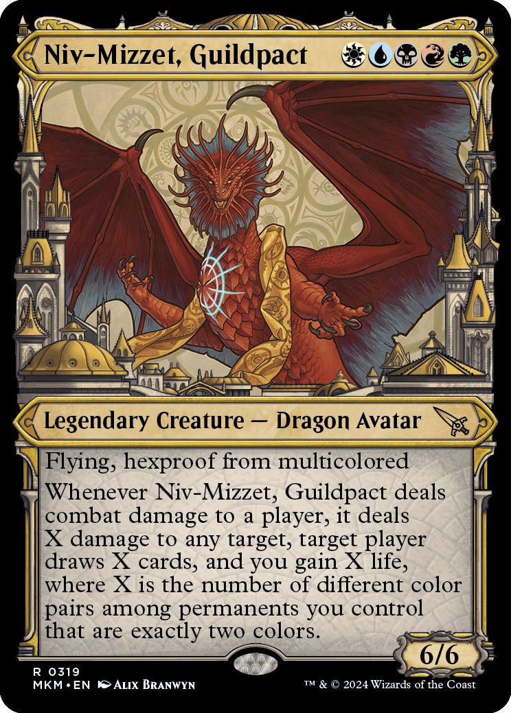 (英)ギルドパクト、ニヴ＝ミゼット / Niv-Mizzet, Guildpact ★ショーケース枠★(大都市ラヴニカ版) 【MKM】 No.319