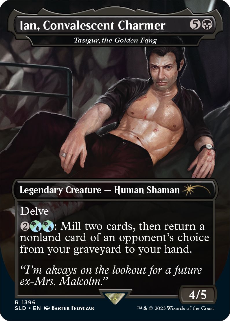 (英)Ian, Convalescent Charmer[黄金牙、タシグル / Tasigur, the Golden Fang]【SLD】 Secret Lair x Jurassic World: Dr. Ian Malcolm No.1396