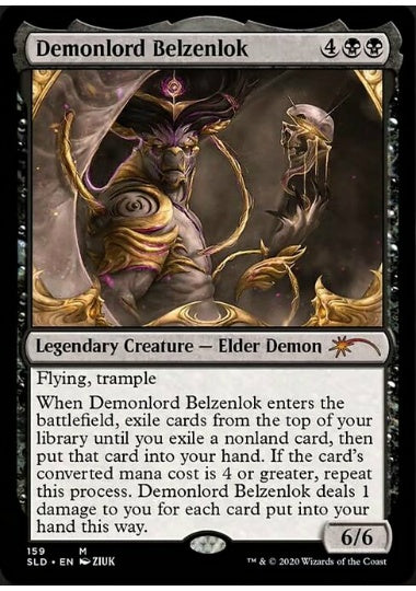 (英)【Foil】悪魔王ベルゼンロック / Demonlord Belzenlok【SLD】Read the Fine Print No.159