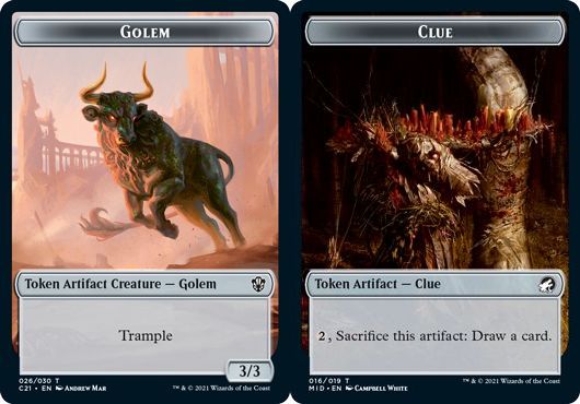 (英)ゴーレムトークン / Golem Token No.C21-026 - 手掛かりトークン / Clue Token【SLD-C23-01】 From Cute to Brute No.MID-016
