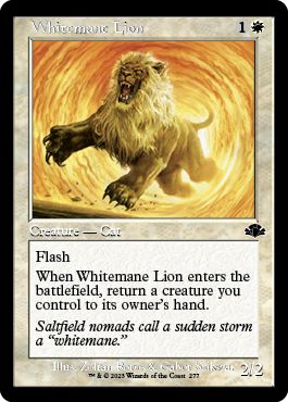 (英)【Foil】白たてがみのライオン / Whitemane Lion ★ショーケース枠★(旧枠加工カード) 【DMR】 No.277