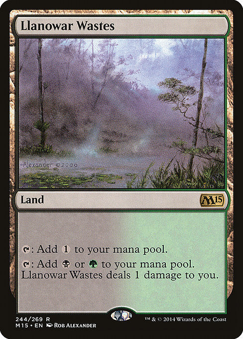 (英)【Foil】ラノワールの荒原 / Llanowar Wastes【M15】 No.244