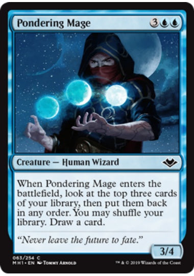 (英)【Foil】思案する魔道士 / Pondering Mage【MH1】 No.063