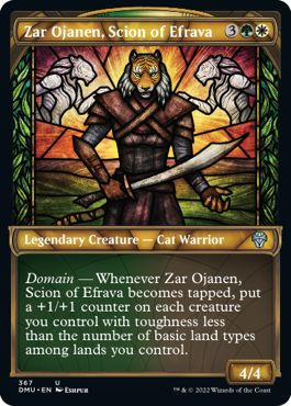 (英)【テクスチャーFoil】エフラヴァの末裔、ザー・オジャネン / Zar Ojanen, Scion of Efrava ★ショーケース枠★(ステンドグラス版) 【DMU】 No.367