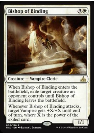 (英)【Foil】束縛の司教 / Bishop of Binding【RIX】 No.002