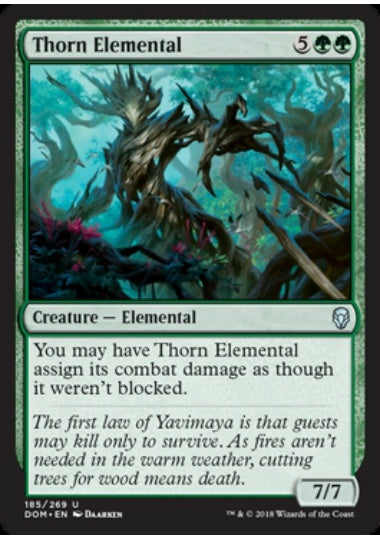 (英)【Foil】茨の精霊 / Thorn Elemental【DOM】 No.185