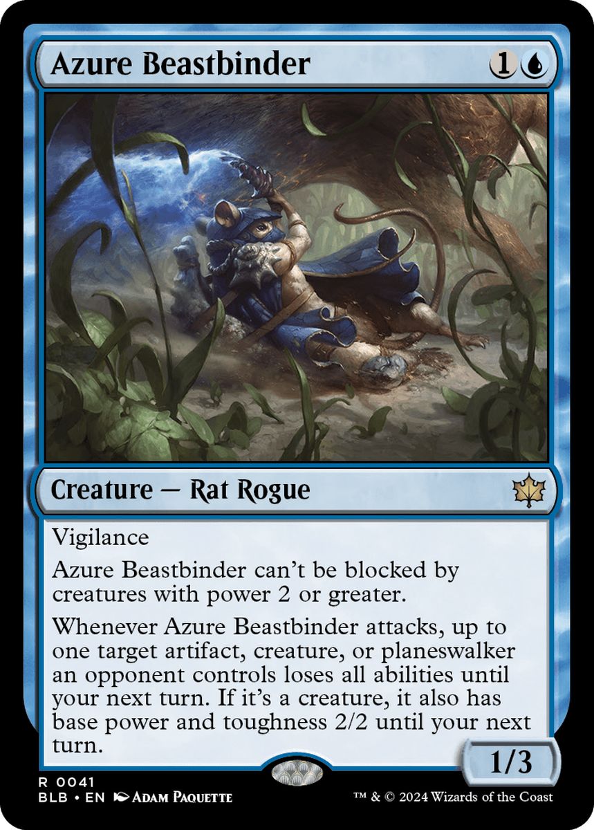 (英)【Foil】群青の獣縛り / Azure Beastbinder【BLB】 No.041