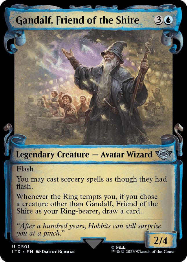 (英)【銀Foil】ホビット庄の友、ガンダルフ / Gandalf, Friend of the Shire ★ショーケース枠★(中つ国の巻物) 【LTR】 No.501