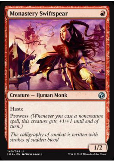 (英)【Foil】僧院の速槍 / Monastery Swiftspear【IMA】 No.140
