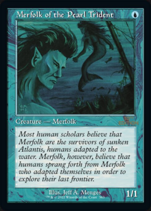 (英)真珠三叉矛の人魚 / Merfolk of the Pearl Trident【30A】 旧枠加工カード No.363 ※トーナメントで使用することはできません。
