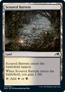 (英)【Foil】磨かれたやせ地 / Scoured Barrens【NEO】 No.274