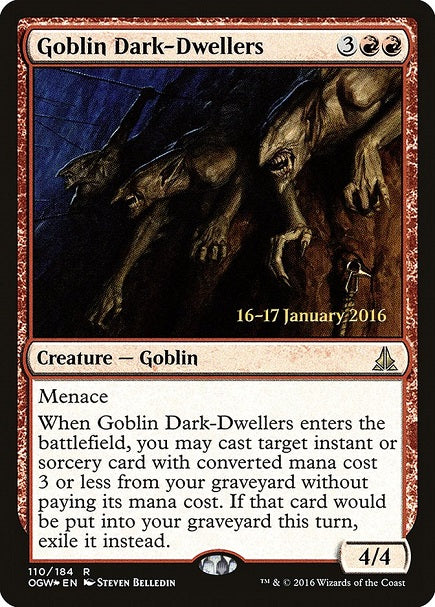 (英)【Foil】ゴブリンの闇住まい / Goblin Dark-Dwellers【OGW】プレリリースプロモ No.110