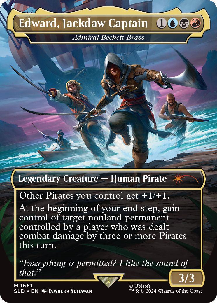 (英)Edward, Jackdaw Captain[鉄面提督ベケット / Admiral Beckett Brass]【SLD】 Secret Lair x Assassin's Creed: Lethal Legends No.1561