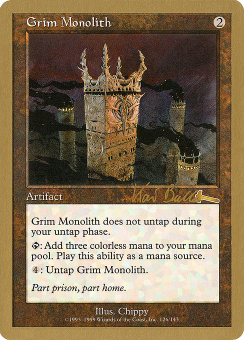 (英)厳かなモノリス / Grim Monolith【WC99】 World Championship Decks 1999 Kai Budde 金枠 No.063