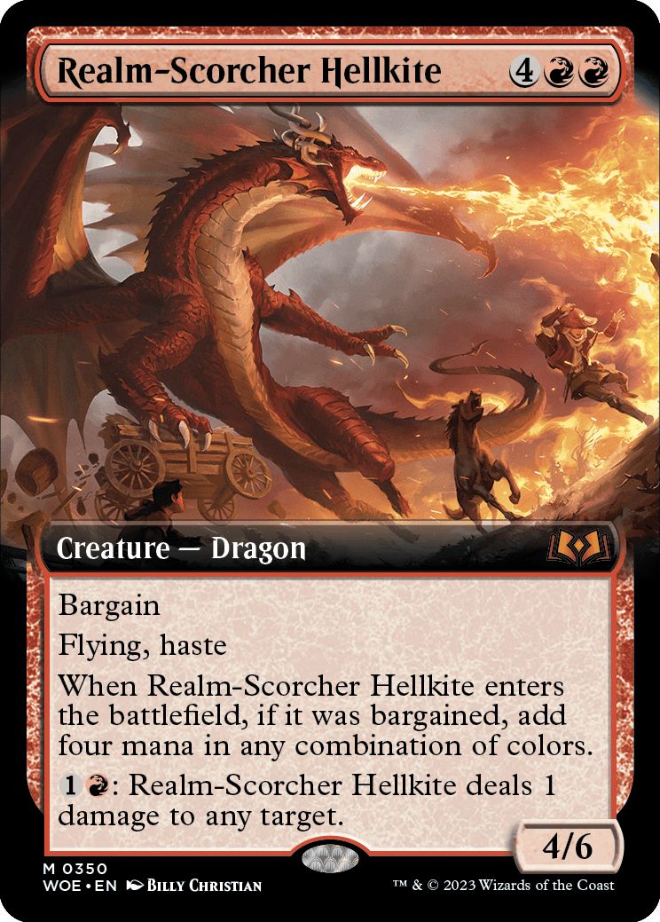 (英)【Foil】王国焦がしのヘルカイト / Realm-Scorcher Hellkite ★拡張枠★ 【WOE】 No.350