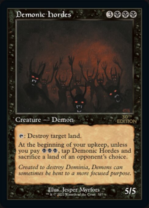 (英)Demonic Hordes【30A】 旧枠加工カード No.397 ※トーナメントで使用することはできません。