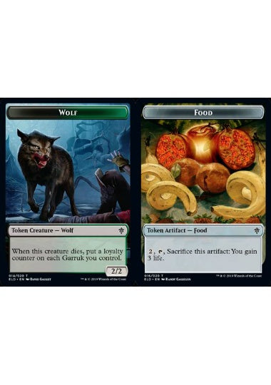 (英)【Foil】狼トークン / Wolf TokenNo.014 - /食物トークン / Food Token【ELD-TOKEN】 No.016