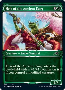 (英)【Foil】古の牙を継ぐ者 / Heir of the Ancient Fang ★ショーケース枠★(侍フレーム・カード) 【NEO】 No.325