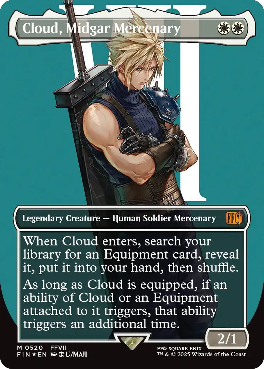 (英)【Surge-Foil】ミッドガルの傭兵、クラウド / Cloud, Midgar Mercenary ★ボーダーレス★(キャラクター) 【FIN】 No.520