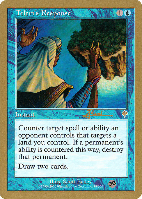 (英)テフェリーの反応 / Teferi's Response【WC01】 World Championship Decks 2001 Antoine Ruel サイドボード 金枠 No.020