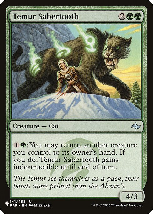 (英)ティムールの剣歯虎 / Temur Sabertooth【SLD-C24】 Secret Lair Commander Deck: Raining Cats and Dogs No.035