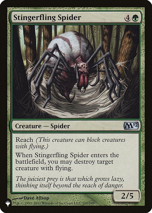 (英)棘投げの蜘蛛 / Stingerfling Spider【M12】 PWシンボル付き再販 No.197