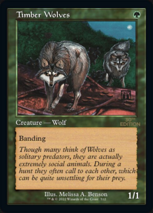 (英)森林狼 / Timber Wolves【30A】 旧枠加工カード No.512 ※トーナメントで使用することはできません。