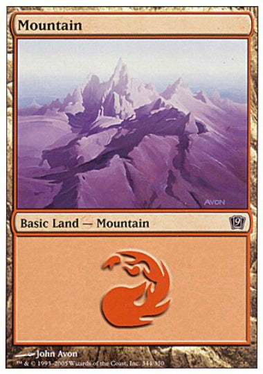 (英)【Foil】山 / Mountain【9ED】 No.344