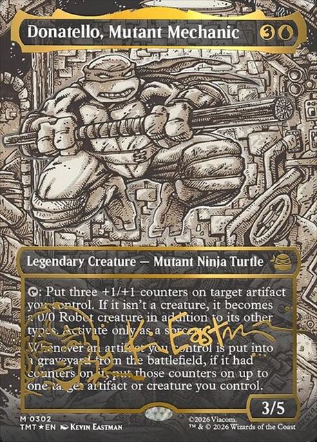 (英)【Foil】Donatello, Mutant Mechanic / Donatello, Mutant Mechanic ★ボーダーレス★(「Kevin Eastmanシグネチャー」) 【TMT】 No.302
