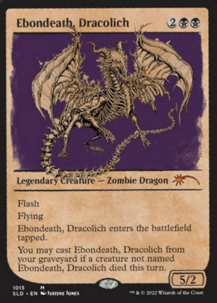 (英)【Foil】ドラコリッチ、エボンデス / Ebondeath, Dracolich【SLD】Secret Lair x BEADLE & GRIMM'S: HERE BE DRAGONS No.1015